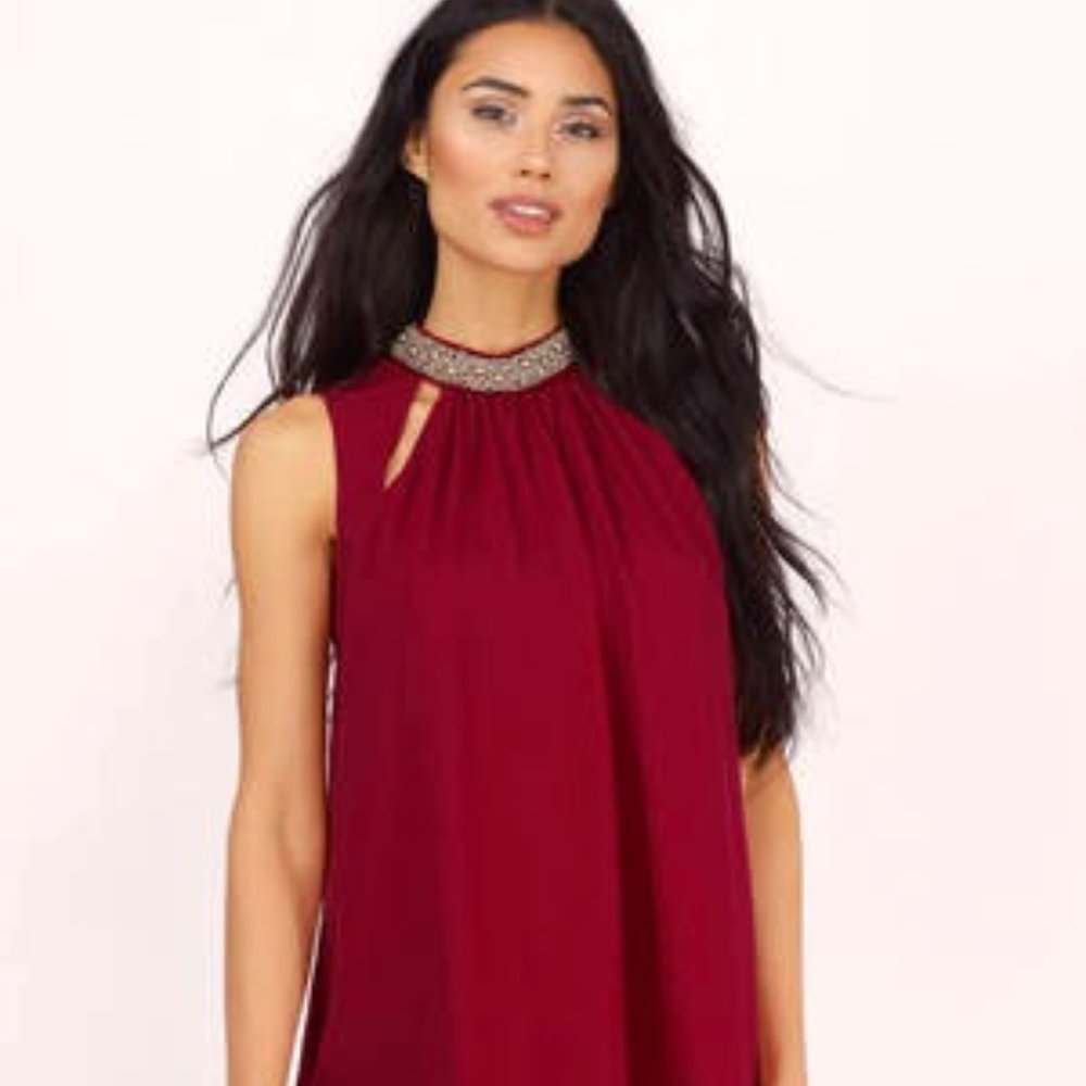 Burgundy Shift Dress